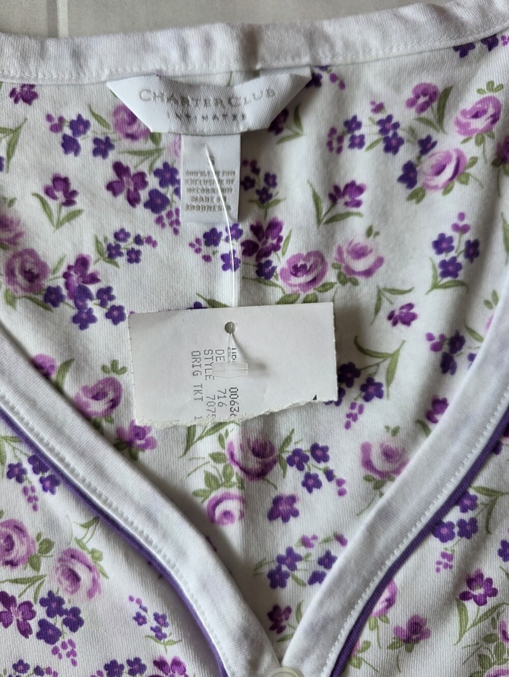 Charter Club Cotton Floral Cottagecore Nightgown Pajama Dress S Prairie Feminine - Picture 6 of 11